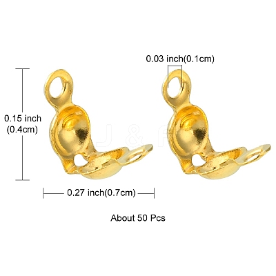 Brass Bead Tips KK-YW0001-53G-1