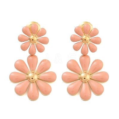 304 Stainless Steel Enamel Stud Earrings EJEW-S226-01G-01-1