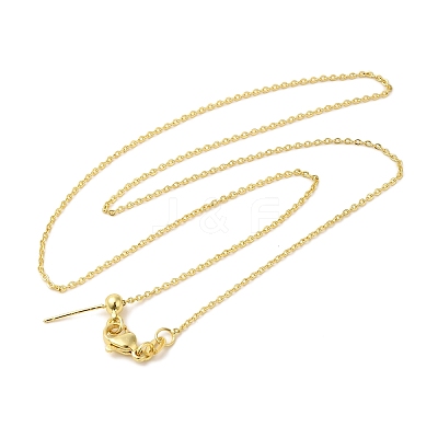 Brass Cable Chain Adjustable Slider Necklaces X-NJEW-B119-09G-1
