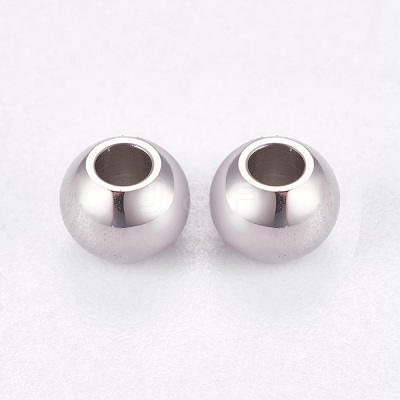 Tarnish Resistant 304 Stainless Steel Smooth Round Spacer Beads X-STAS-M006-01D-1