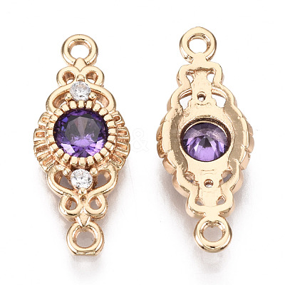 Brass Micro Pave Cubic Zirconia Links Connectors KK-R111-001-A02-1