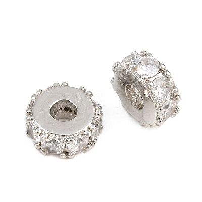 Brass Pave Clear Cubic Zirconia Beads CU-CBA6A75-19A-P-1