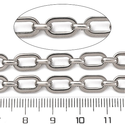304 Stainless Steel Rectangle Link Chains CHS-S012-26P-A-1