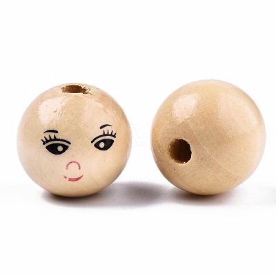 Unfinished Natural Wood Beads WOOD-T019-31-A-22mm-1