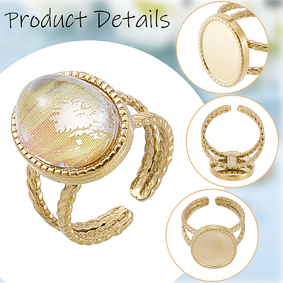 DIY Oval Finger Rings Making Kit DIY-BBC0003-15G-1