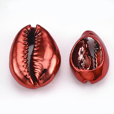UV Plated Natural Cowrie Shell Beads X-SHEL-S266-07A-1