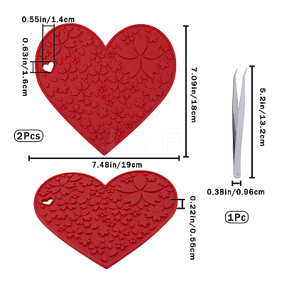 2Pcs Silicone Hot Mats for Hot Dishes AJEW-GF0008-30-1