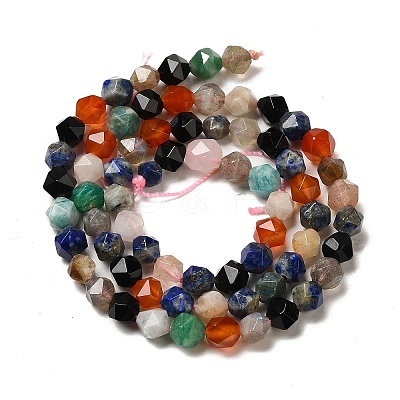 Natural Carnelian/Lapis Lazuli/Labradorite/Amazonite/Apatite Beads Strands G-K382-A01-01-1