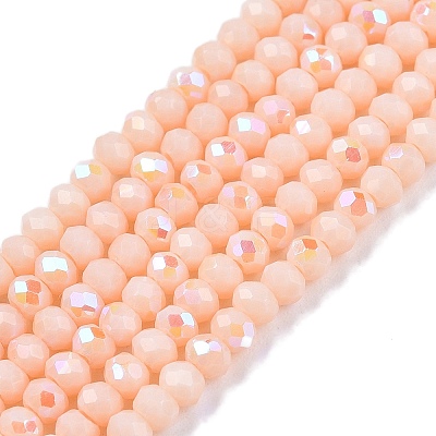 Electroplate Opaque Solid Color Glass Beads Strands EGLA-A044-P1mm-L05-1