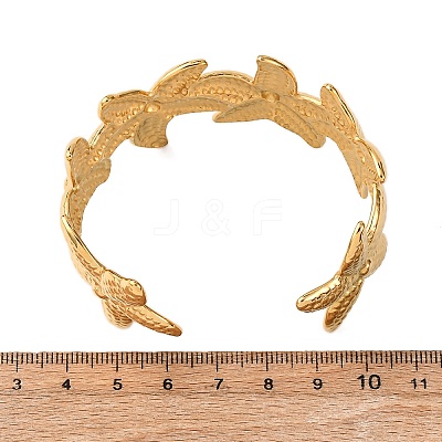 304 Stainless Steel Cuff Bangles for Women BJEW-G749-04G-1