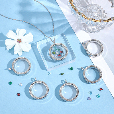6Pcs Alloy Magnetic Locket Pendants FIND-ME0003-67P-1
