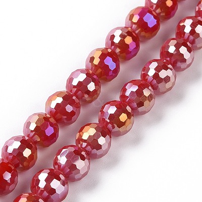 Electroplate Glass Beads Strands GLAA-E036-14B-1