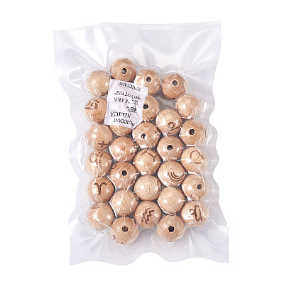 Natural Undyed Beech Beads WOOD-BT0001-04-1