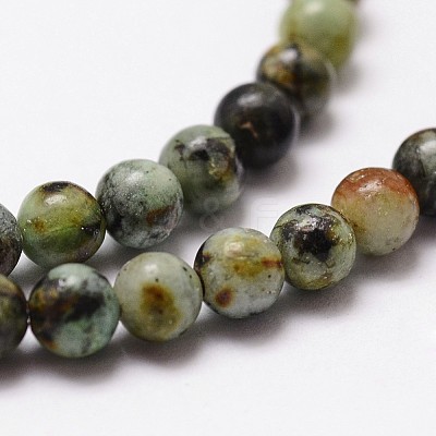 Natural African Turquoise(Jasper) Beads Strands X-G-D840-90-4mm-1