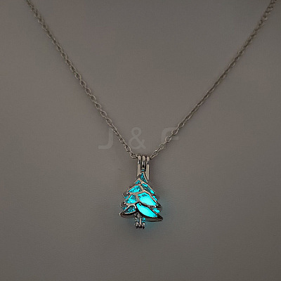 Alloy with Luminous Resin Bead Inside Pendant Necklaces for Women Men FS-WG4D5C2-20-1