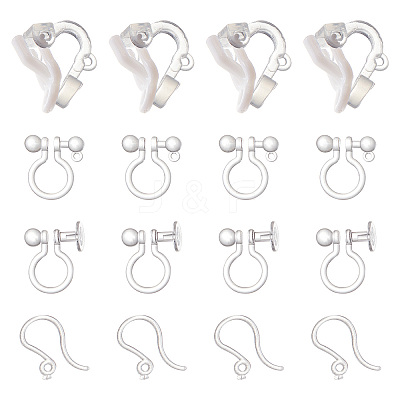 150Pcs 3 Style Plastic Clip-on Earring Findings KY-SC0001-72-1