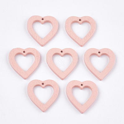 Painted Poplar Wood Pendants WOOD-T021-06H-1