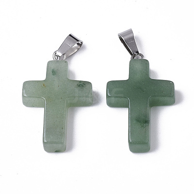 Natural Green Aventurine Pendants G-J354-08A-1