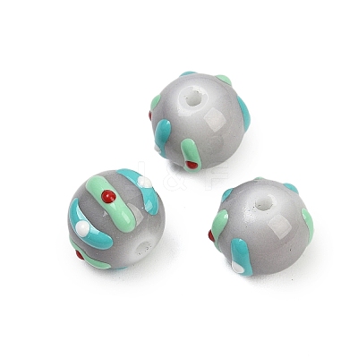 Baking Paint Glass Enamel Beads LAMP-R004-05E-1