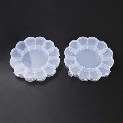 (Defective Closeout Sale: Scratched) Flower Plastic Bead Storage Containers CON-XCP0002-65-1
