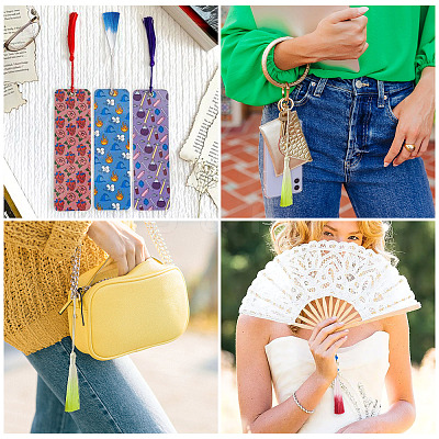 27Pcs 9 Colors Polyester Tassel Big Pendants FIND-SW0001-14-1