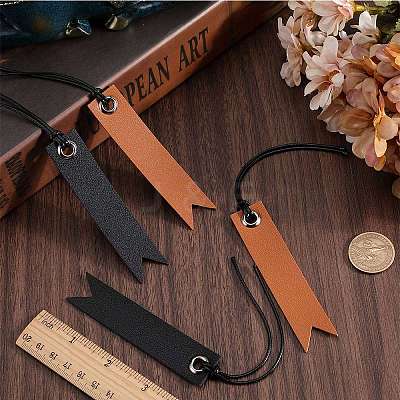8Pcs 2 Colors Leather Bookmarks AJEW-CP0007-57-1