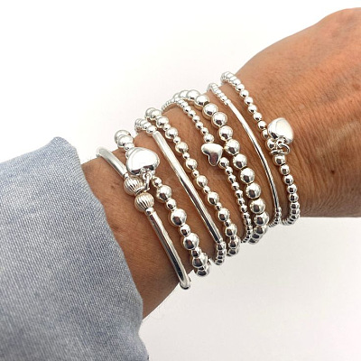 8Pcs CCB Round Beaded Stretch Bracelets WGF8C34-10-1