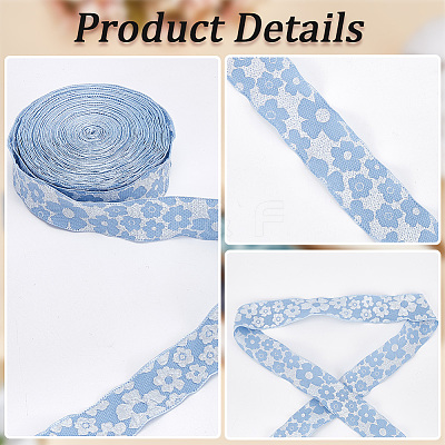 Flower Polyester Ribbons SRIB-WH20020-053A-03-1