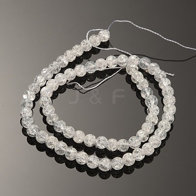 Synthetic Crackle Quartz Round Beads Strands G-O030-6mm-17-1
