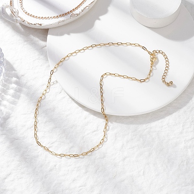 2.5MM 304 Stainless Steel Paperclip Chain Necklaces NJEW-JN05502-1