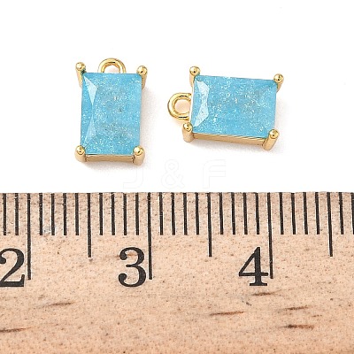 Brass Crushed Ice Cut Cubic Zirconia Pendants KK-D024-25B-G-1