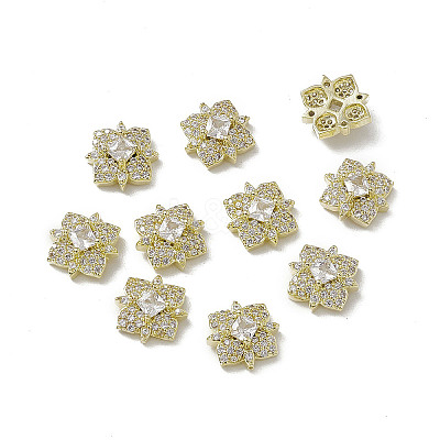 Brass Pave Clear Cubic Zirconia Nail Art Decoration MRMJ-B002-01LG-1