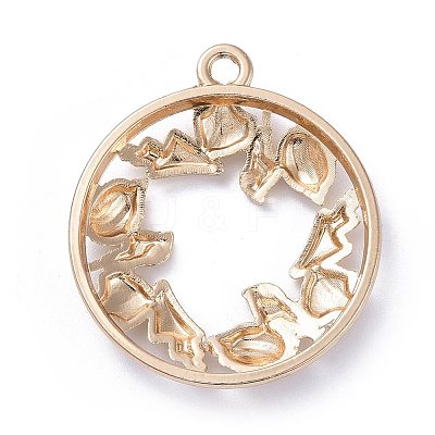 Zinc Alloy Open Back Bezel Pendants LS-PALLOY-E577-23KCG-1