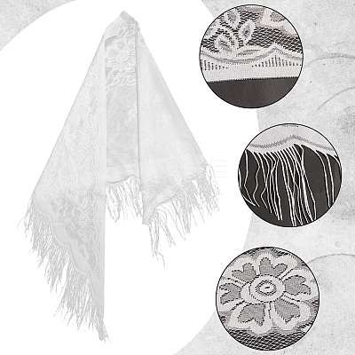 Lace Flower Detachable Polyester Shawl AJEW-WH20072-43B-1