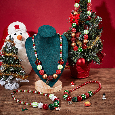 4Pcs 4 Styles ABS Plastic Pearl & Acrylic & Resin Beaded Necklaces Set NJEW-AB00010-1