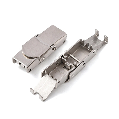 Tarnish Resistant 201 Stainless Steel Watch Band Clasps LS-STAS-P221-22A-P-1