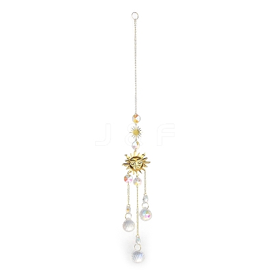 Glass Teardrop Big Pendant Decorations LS-HJEW-M005-05A-G-1