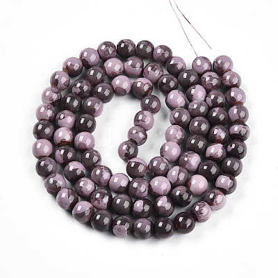 Baking Paint Glass Beads Strands DGLA-N003-10mm-C09-1