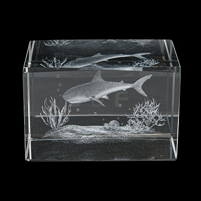 3D Laser Engraving Animal Glass Figurine LS-DJEW-R013-01B-1