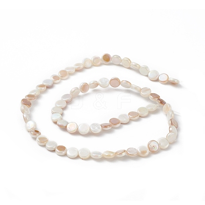 AB Color Plated Natural Freshwater Shell Beads Strands X-BSHE-G033-04-1