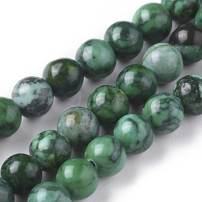 Natural Map Stone Picasso Jasper Beads Strands G-F668-29-6mm-1