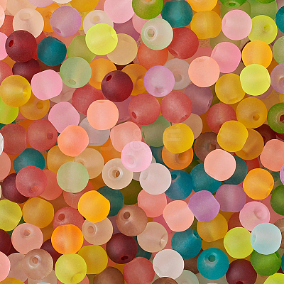 Transparent Frosted Glass Beads FGLA-TA0001-01-6mm-1