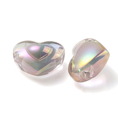 UV Plating Rainbow Iridescent Transparent Acrylic Beads OACR-C007-04D-1