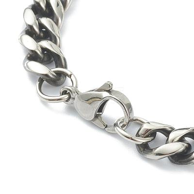 Tarnish Resistant Men's 304 Stainless Steel Cuban Link Chain Bracelets STAS-A051-04B-1