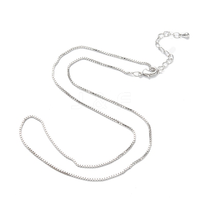 Brass Box Chain Necklaces NJEW-K123-11P-1
