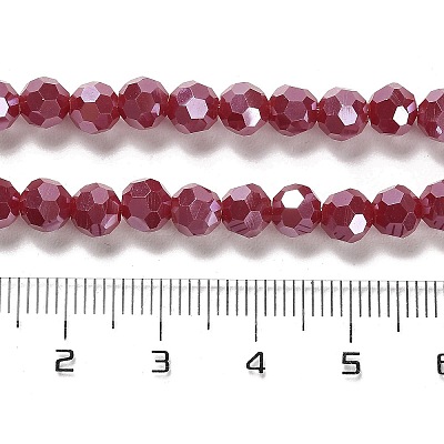 Electroplate Opaque Glass Beads Strands EGLA-A035-P6mm-A16-1