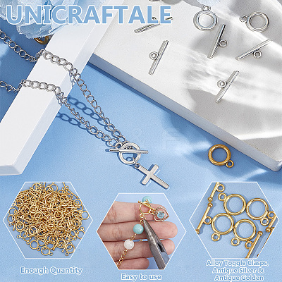 100Sets 2 Colors Alloy Toggle Clasps FIND-UN0015-86-1