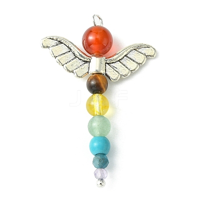 Chakra Gemstone Pendants PALLOY-TA00073-1