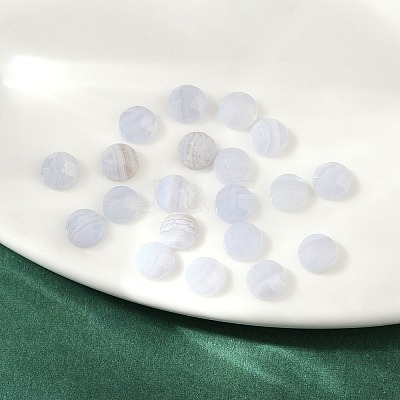 Natural Blue Lace Agate Cabochons G-B146-02B-6mm-1