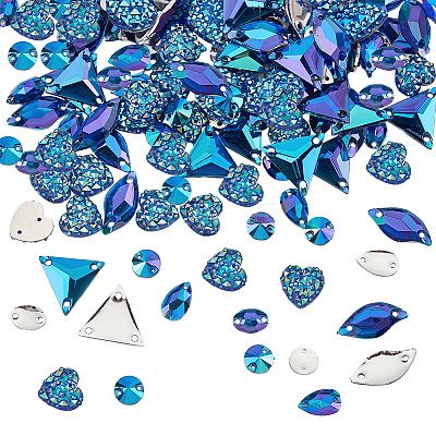 120Pcs 6 Style Sew on Rhinestone RESI-PH0002-04D-1